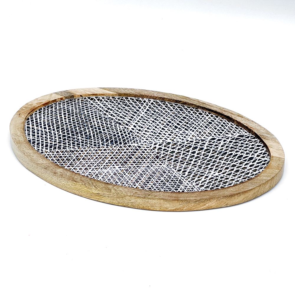 Oval Platter, Wood Resin 37 x 26cm-PPU135
