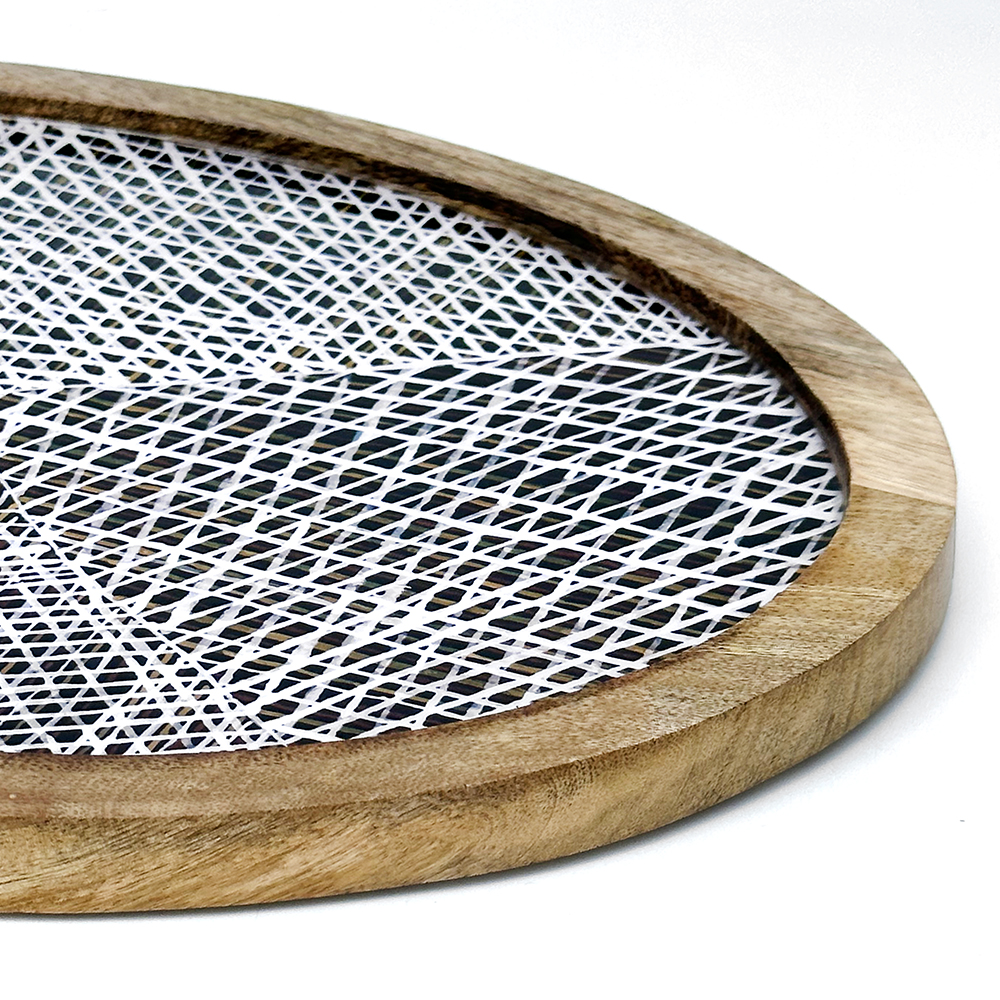 Oval Platter, Wood Resin 37 x 26cm-PPU135