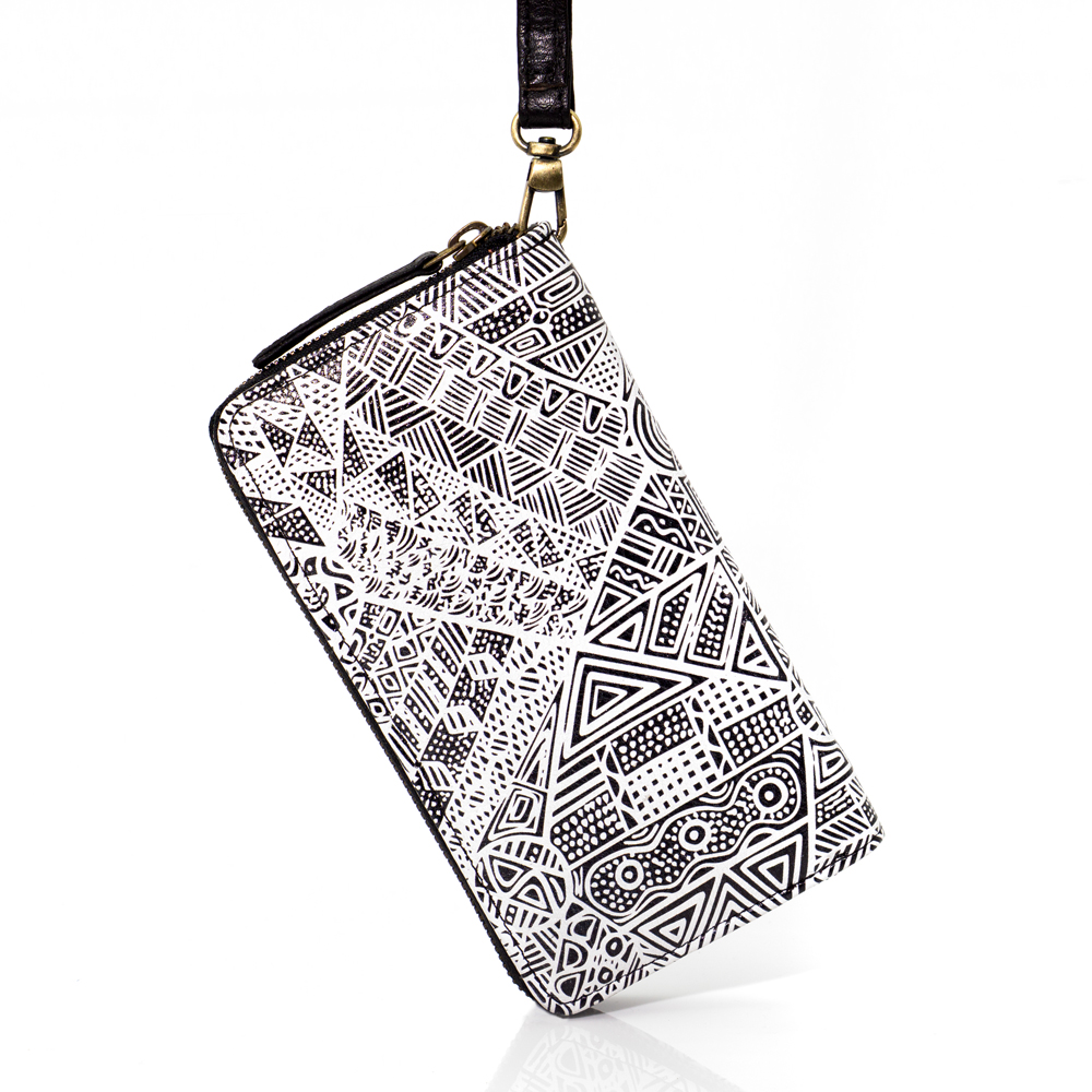 Printed Leather Purse - 19.5x10.5cm-SIT179