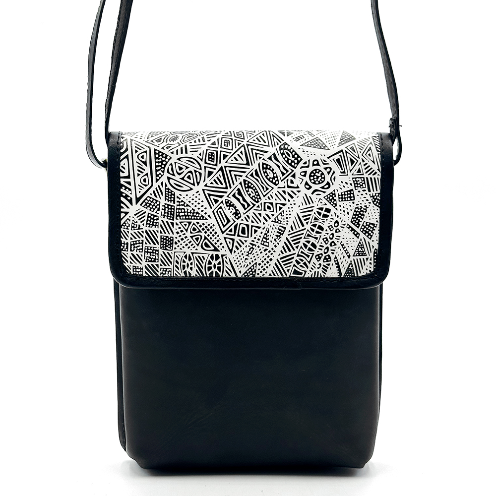 Printed Leather Sling Bag - 17x21x3cm-SIT179
