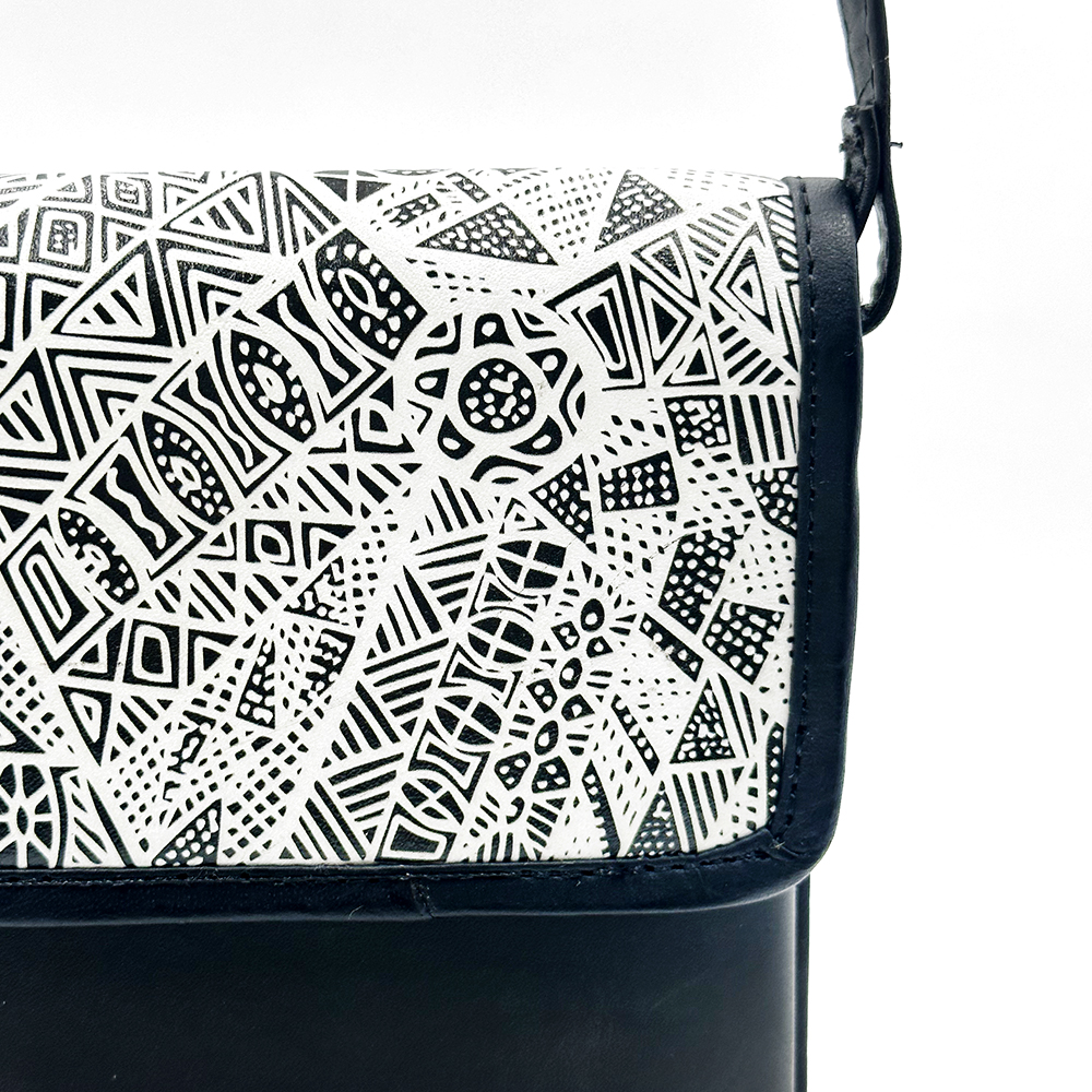 Printed Leather Sling Bag - 17x21x3cm-SIT179