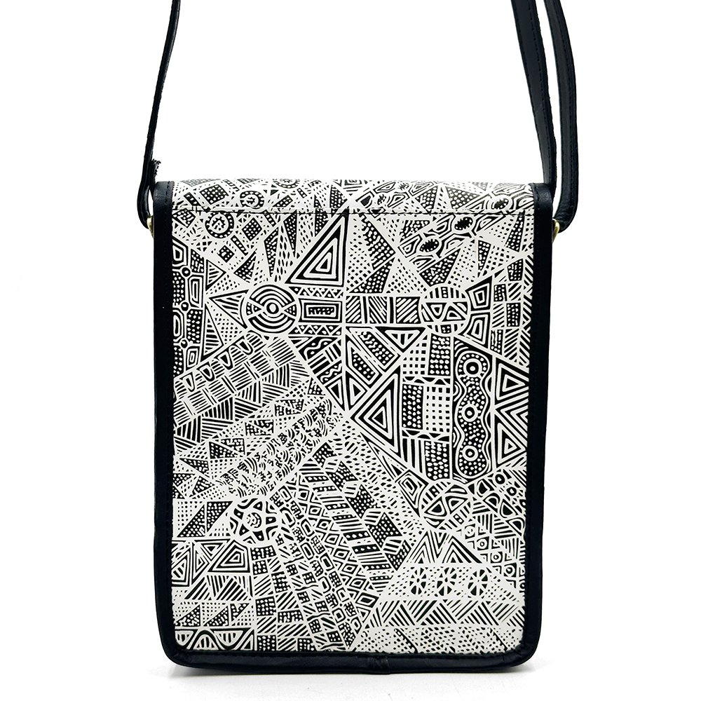 Printed Leather Sling Bag - 17x21x3cm-SIT179