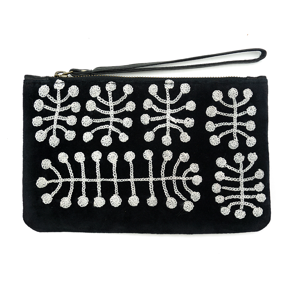 Velvet Clutch with Wrist Strap- 14x22.5cm-MNB339