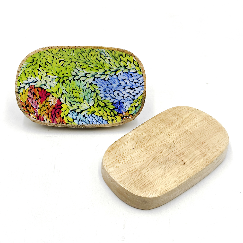 Oblong Wood Trinket Dish - 12.5x7.5x1cm-PMU329
