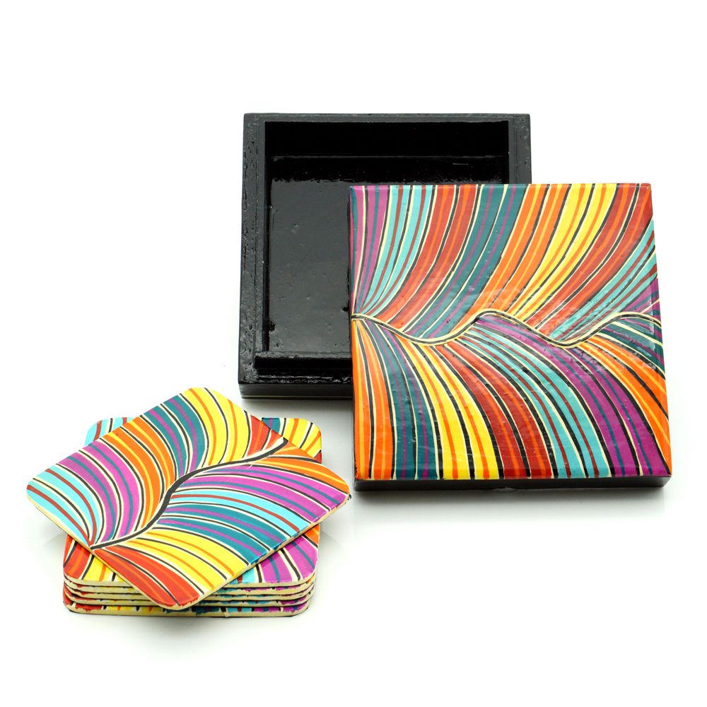 Coaster Set - 3.8x11x11cm-BLE611
