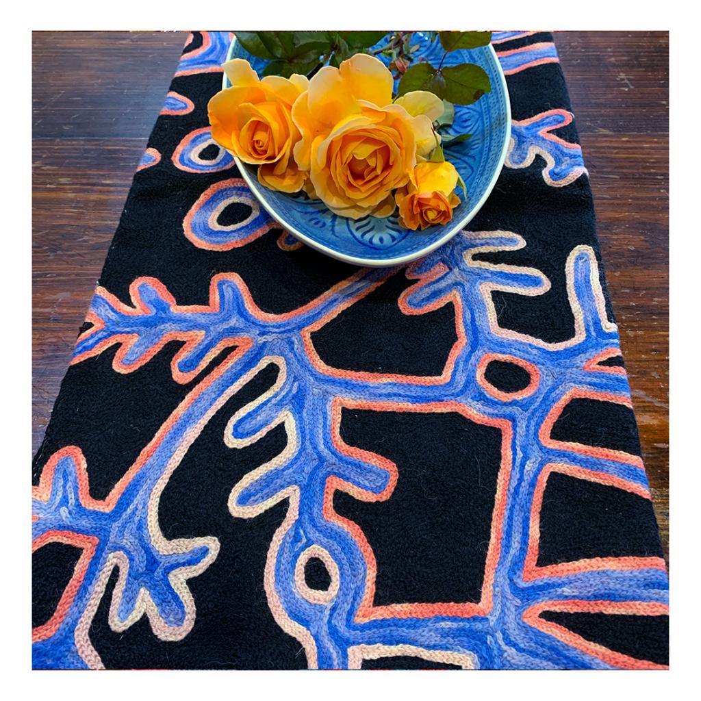 Table Runner - Wool Chainstitch - 1x4ft (30x120cm)-THU602