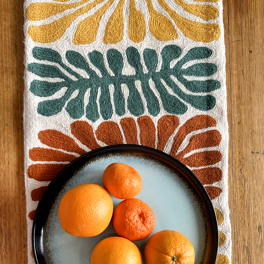Table Runner - Wool Chainstitch - 1x4ft (30x120cm)-MNA330