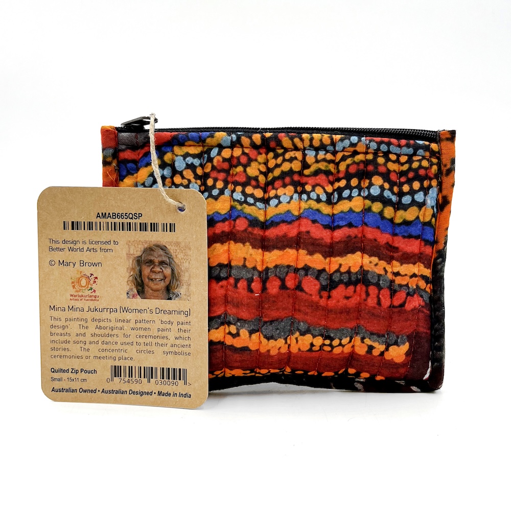 Quilted Zip Pouch Small 15.5X11CM-MAB665