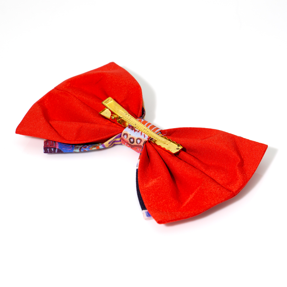 Bow Hair Clip Ogcanic Cotton Satin-MNM619