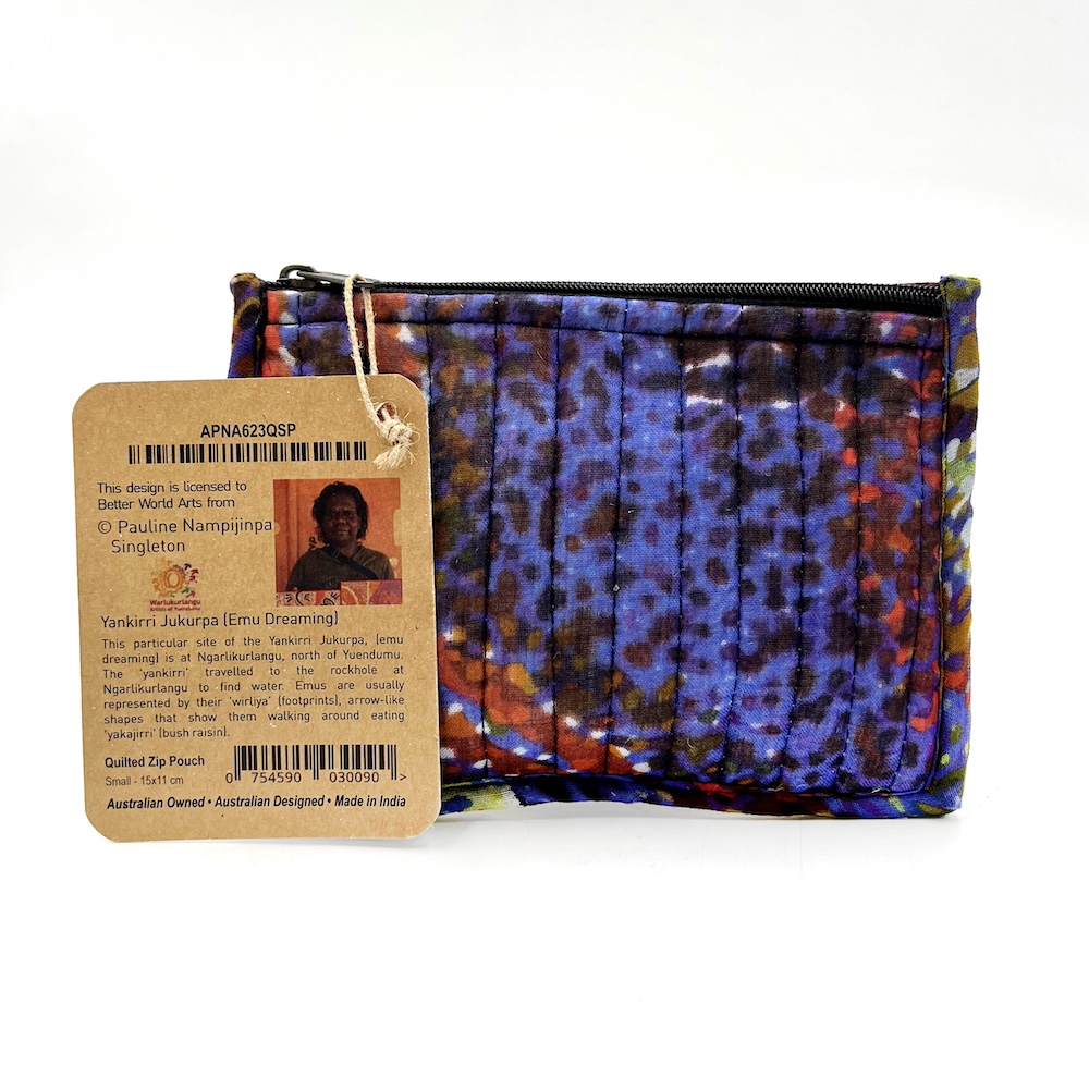Quilted Zip Pouch Small 15.5X11CM-PNA623