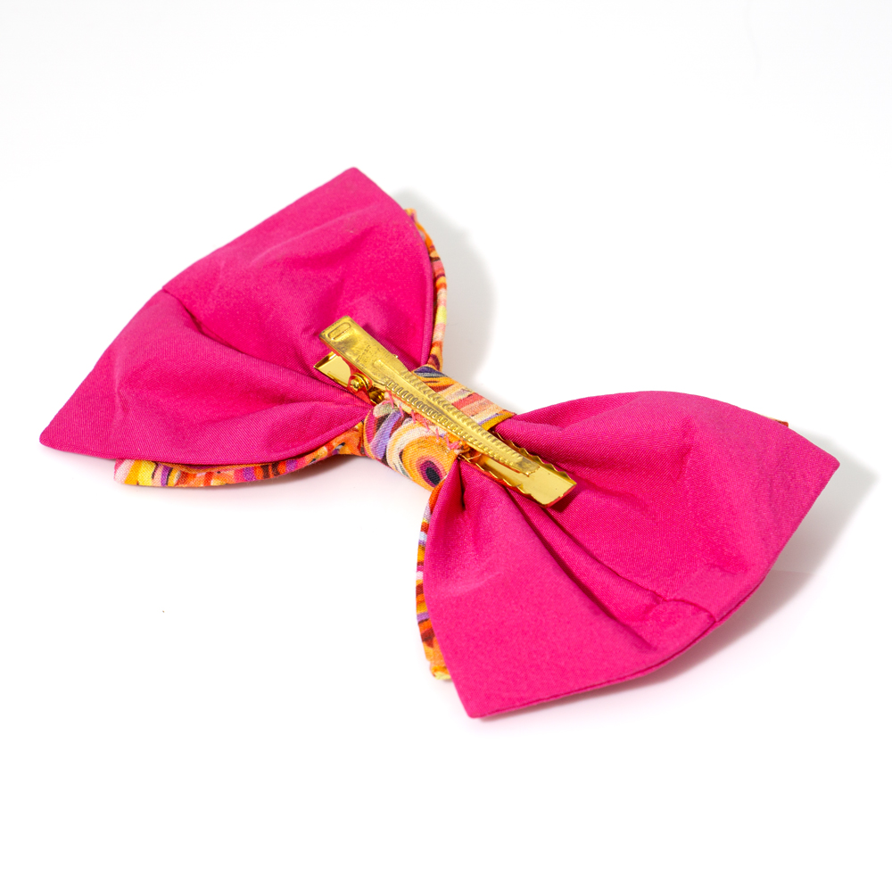 Bow Hair Clip Ogcanic Cotton Satin-CVA714