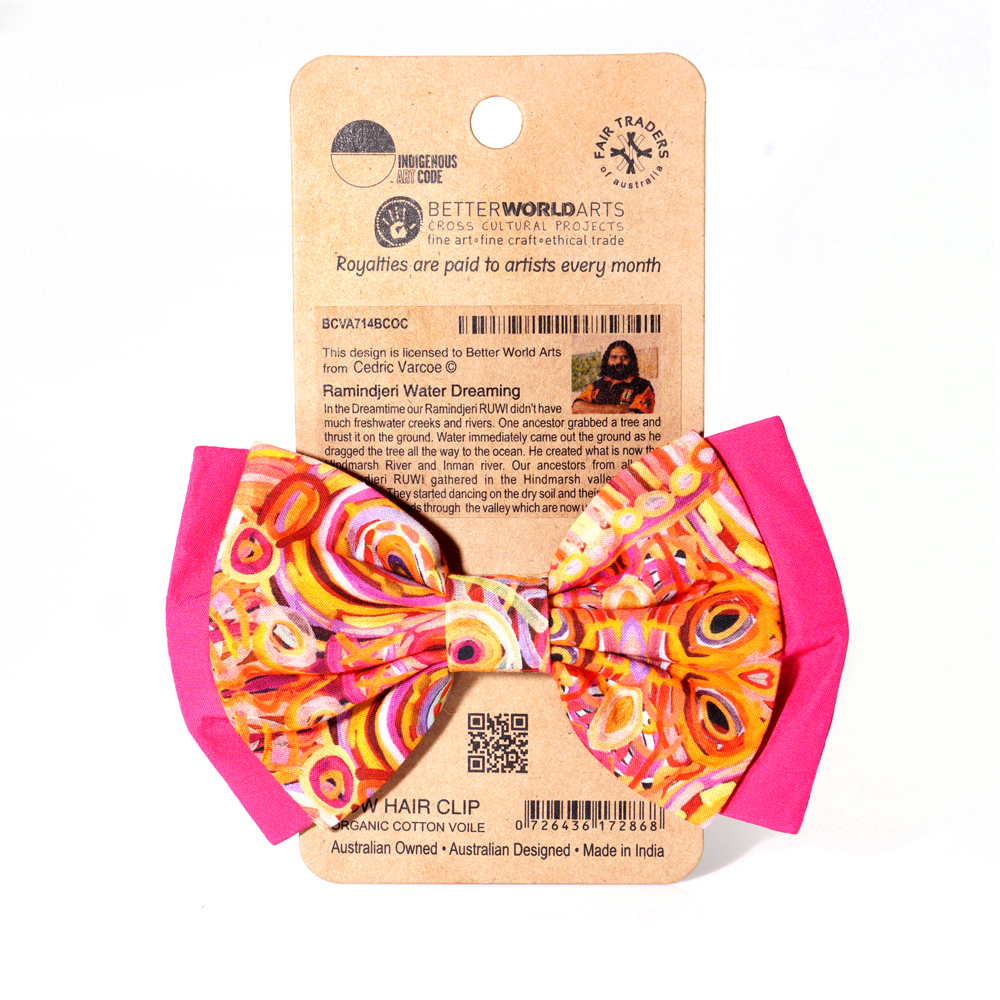 Bow Hair Clip Ogcanic Cotton Satin-CVA714