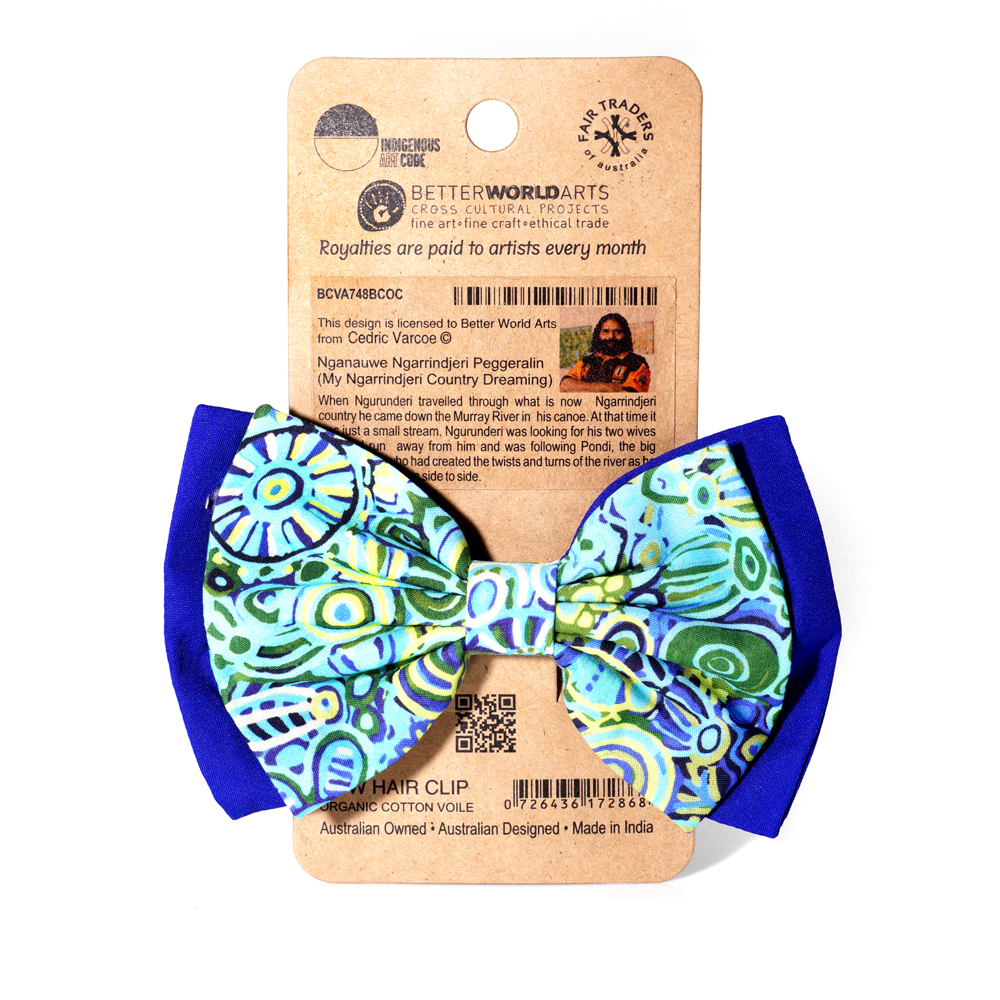 Bow Hair Clip Ogcanic Cotton Satin-CVA748