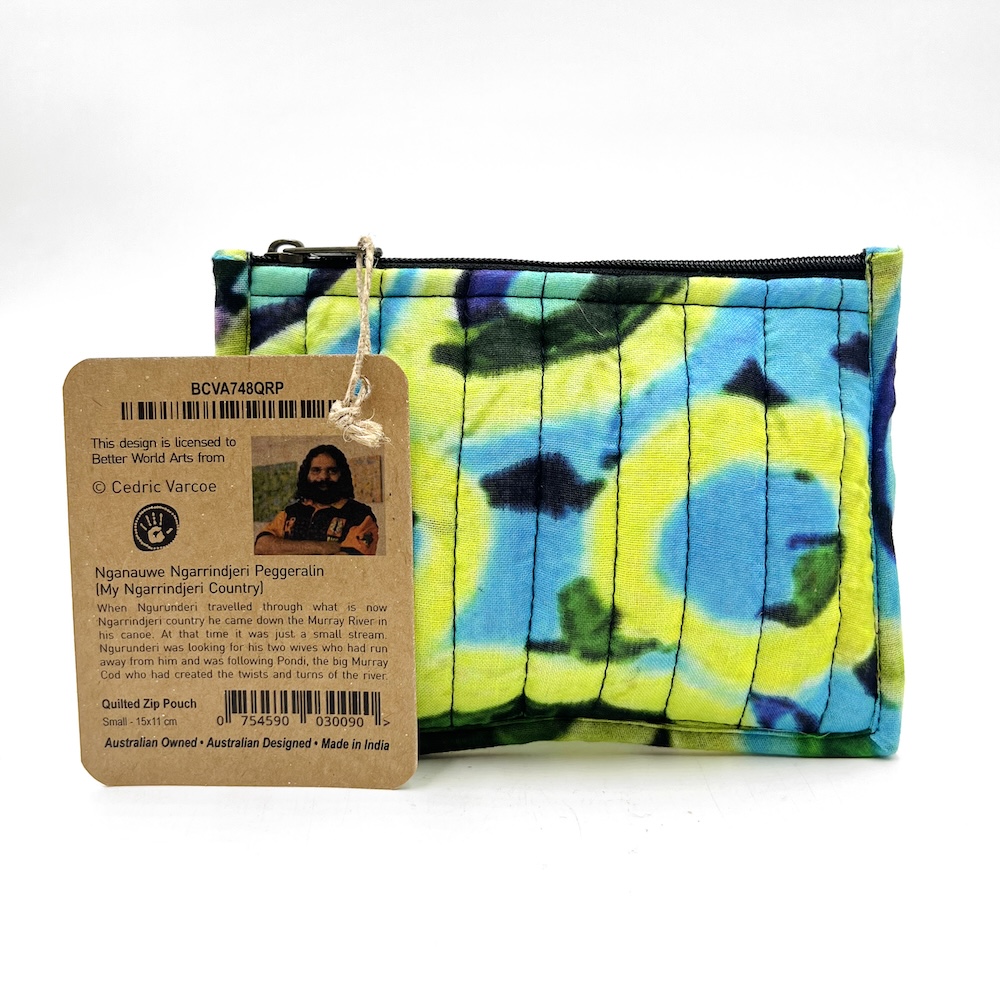 Quilted Zip Pouch Small 15.5X11CM-CVA748