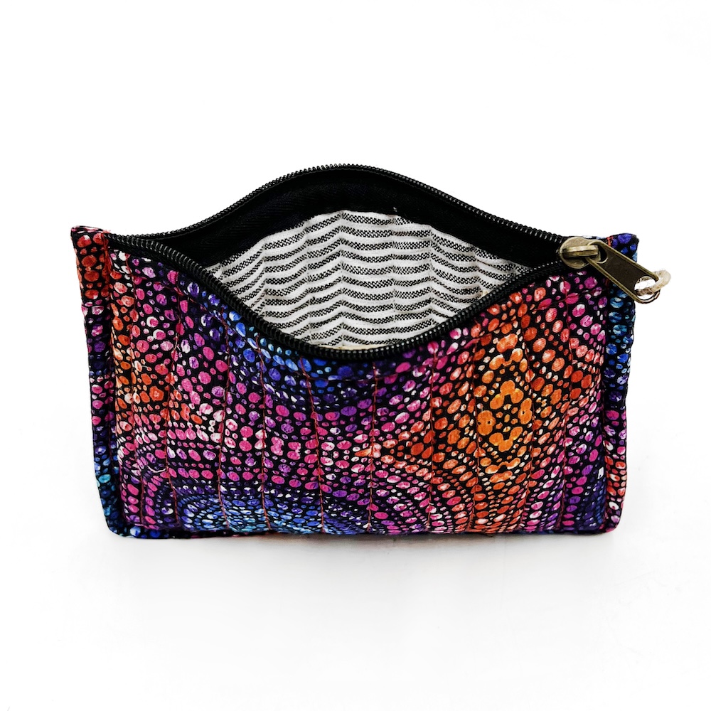Quilted Zip Pouch Small 15.5X11CM-OWI711