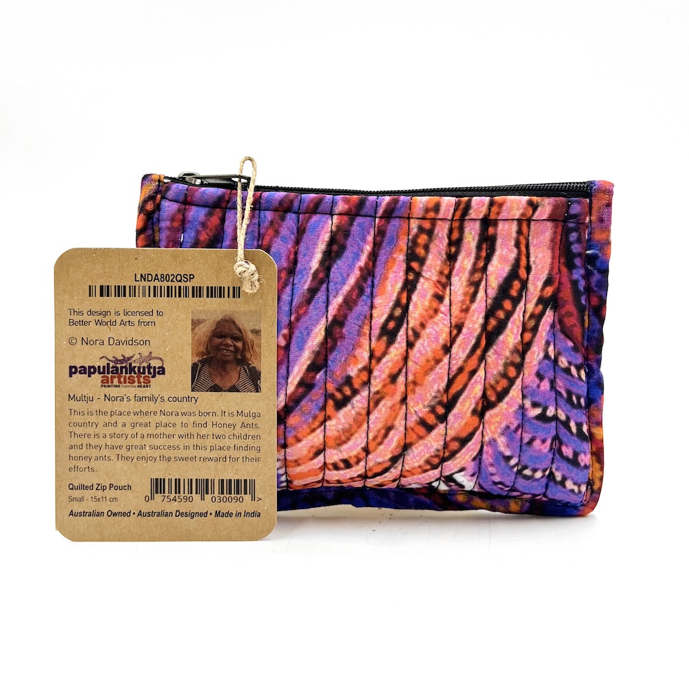 Quilted Zip Pouch Small 15.5X11CM-NDA802
