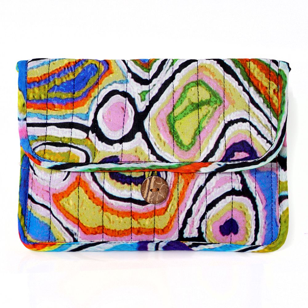 Quilted Buttoned Pouch 20.5X16CM-JWA628
