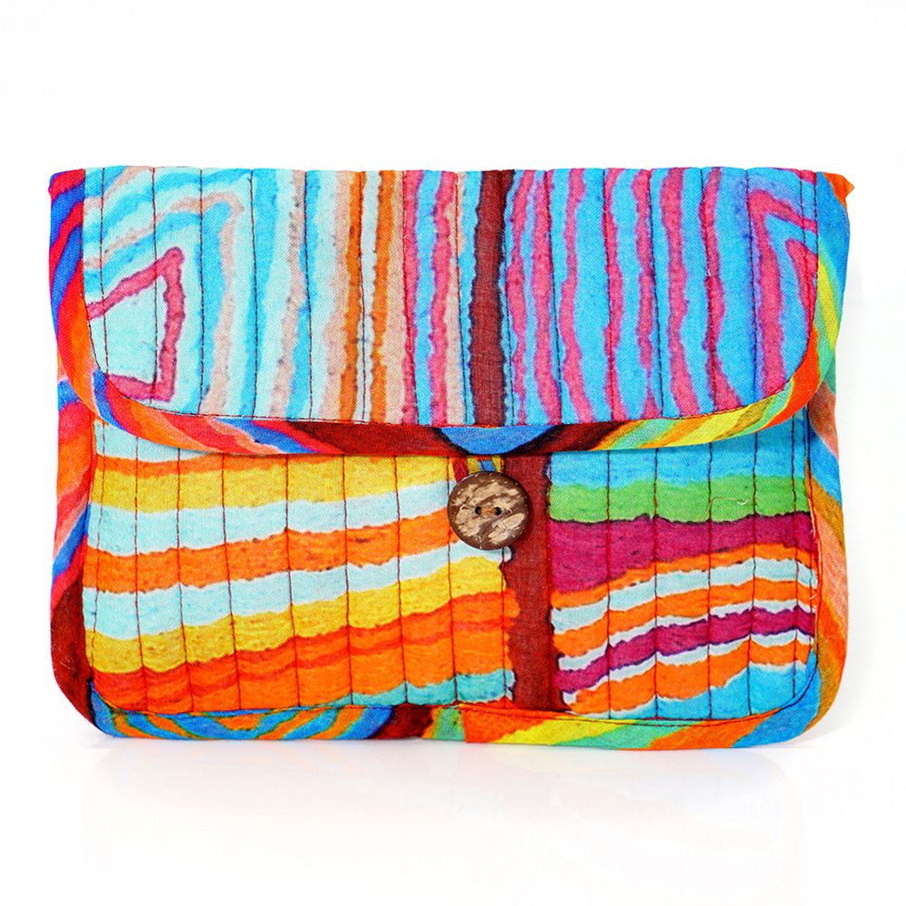 Quilted Buttoned Pouch 20.5X16CM-JWA696