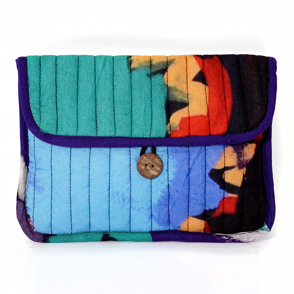 Quilted Buttoned Pouch 20.5X16CM-KBA697