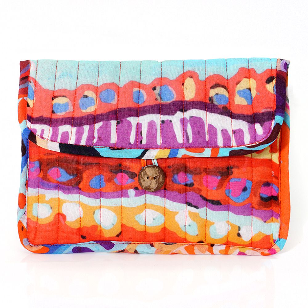 Quilted Buttoned Pouch 20.5X16CM-MNM619