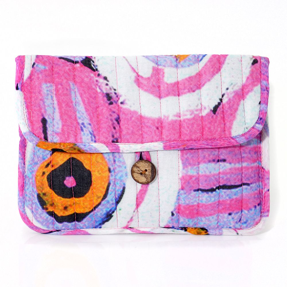 Quilted Buttoned Pouch 20.5X16CM-MNM650