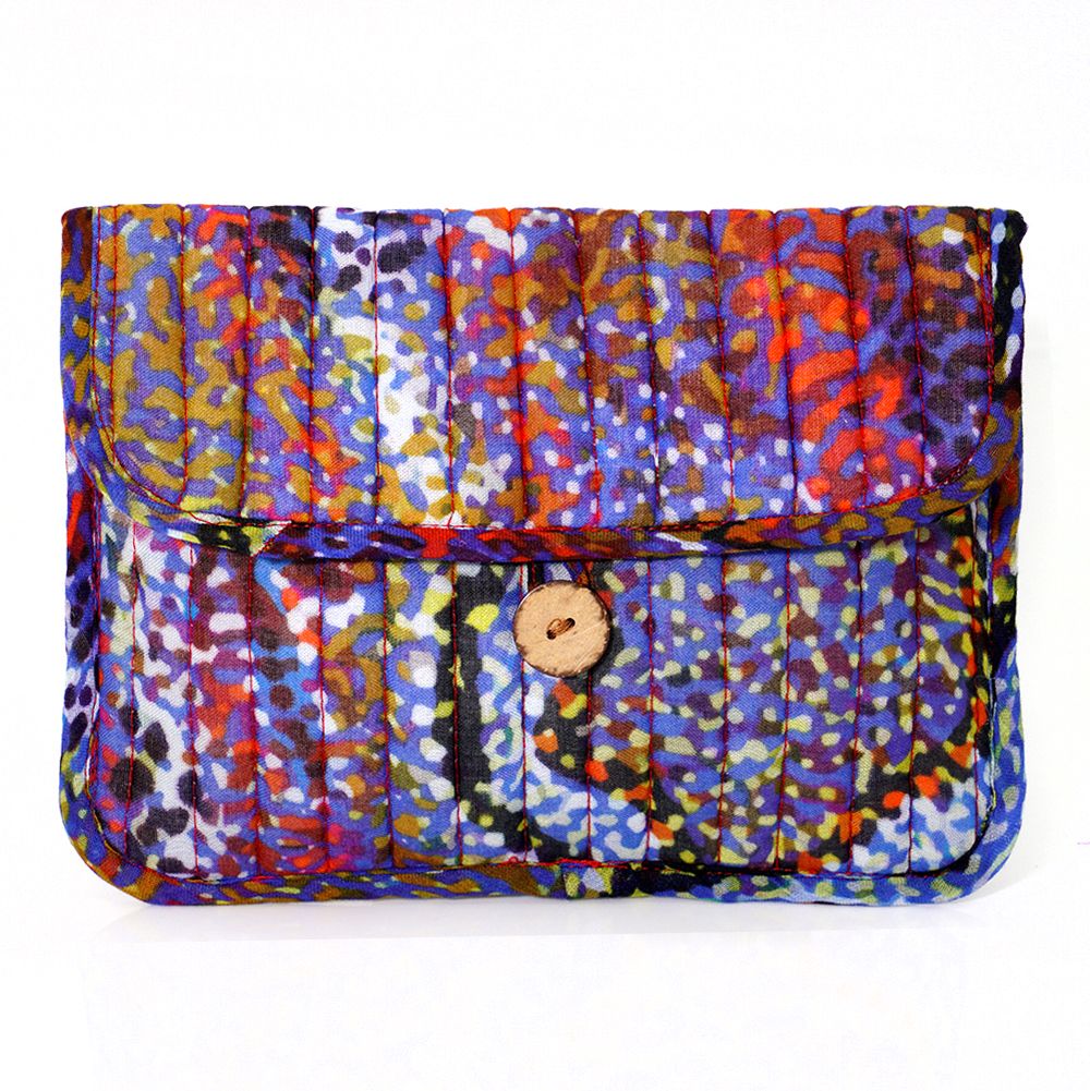 Quilted Buttoned Pouch 20.5X16CM-PNA623