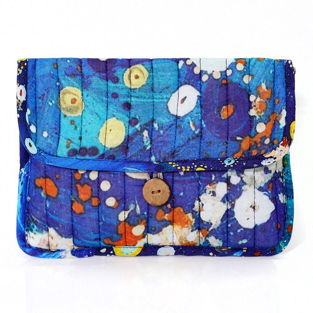 Quilted Buttoned Pouch 20.5X16CM-SJN668