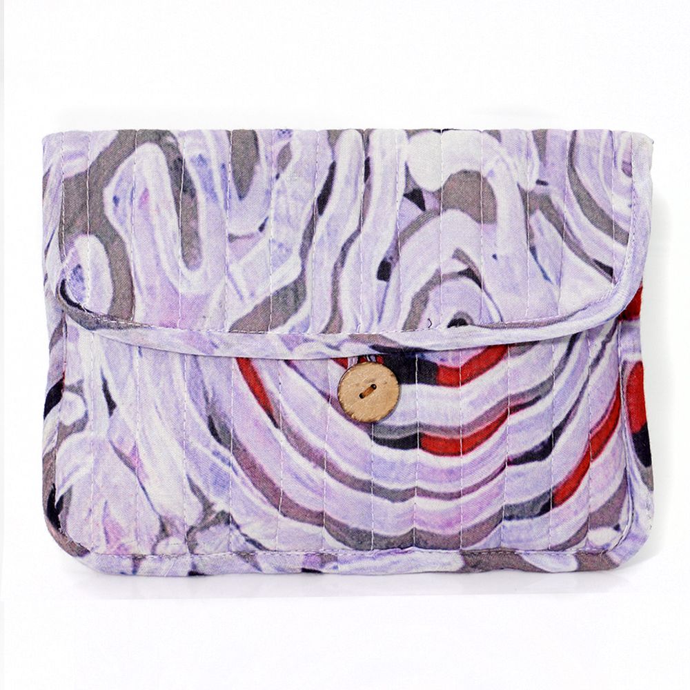 Quilted Buttoned Pouch 20.5X16CM-CVA707