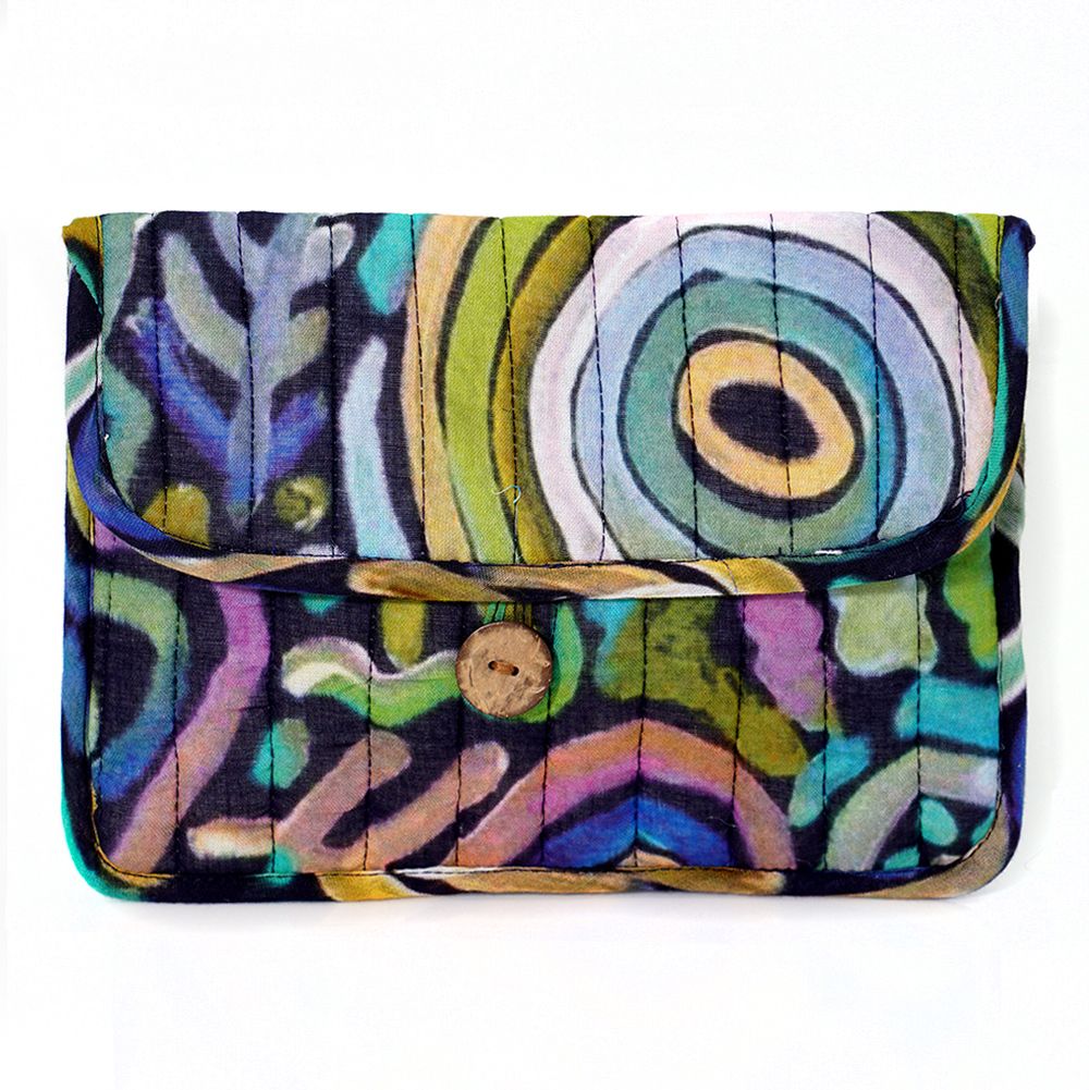 Quilted Buttoned Pouch 20.5X16CM-CVA721