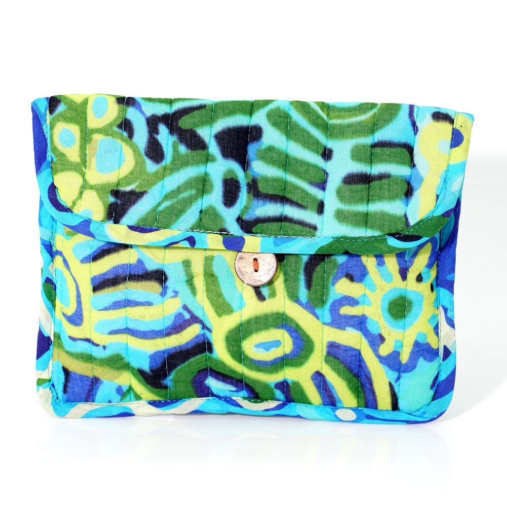 Quilted Buttoned Pouch 20.5X16CM-CVA748