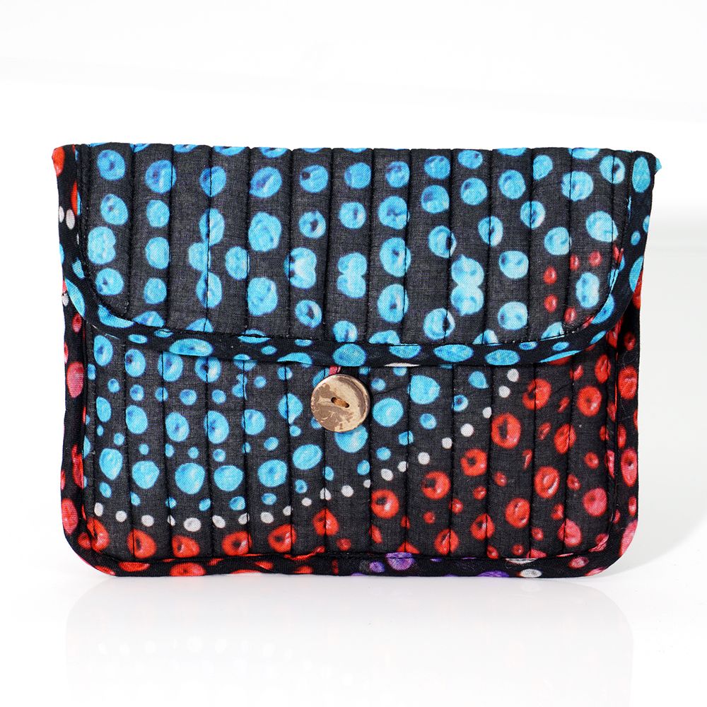 Quilted Buttoned Pouch 20.5X16CM-OWI766