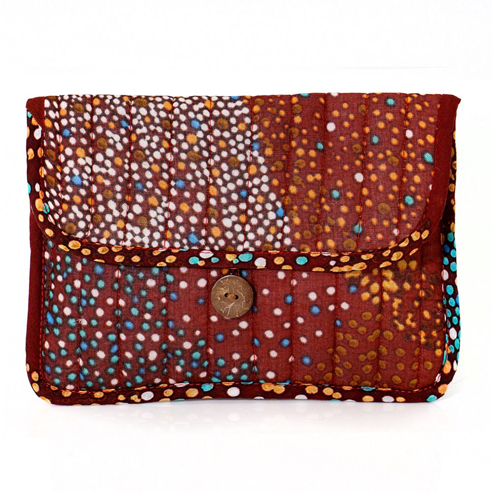 Quilted Buttoned Pouch 20.5X16CM-LBR810