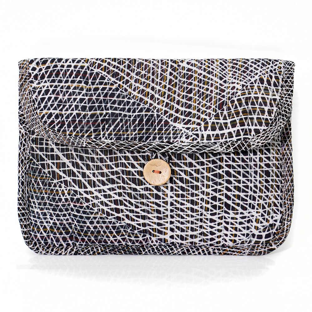 Quilted Buttoned Pouch 20.5X16CM-PPU135