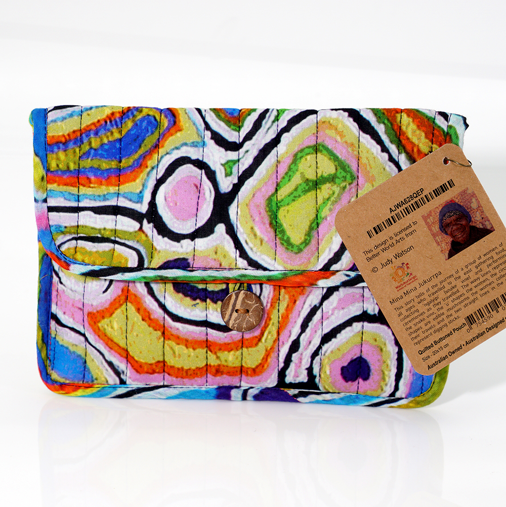 Quilted Buttoned Pouch 20.5X16CM-JWA628