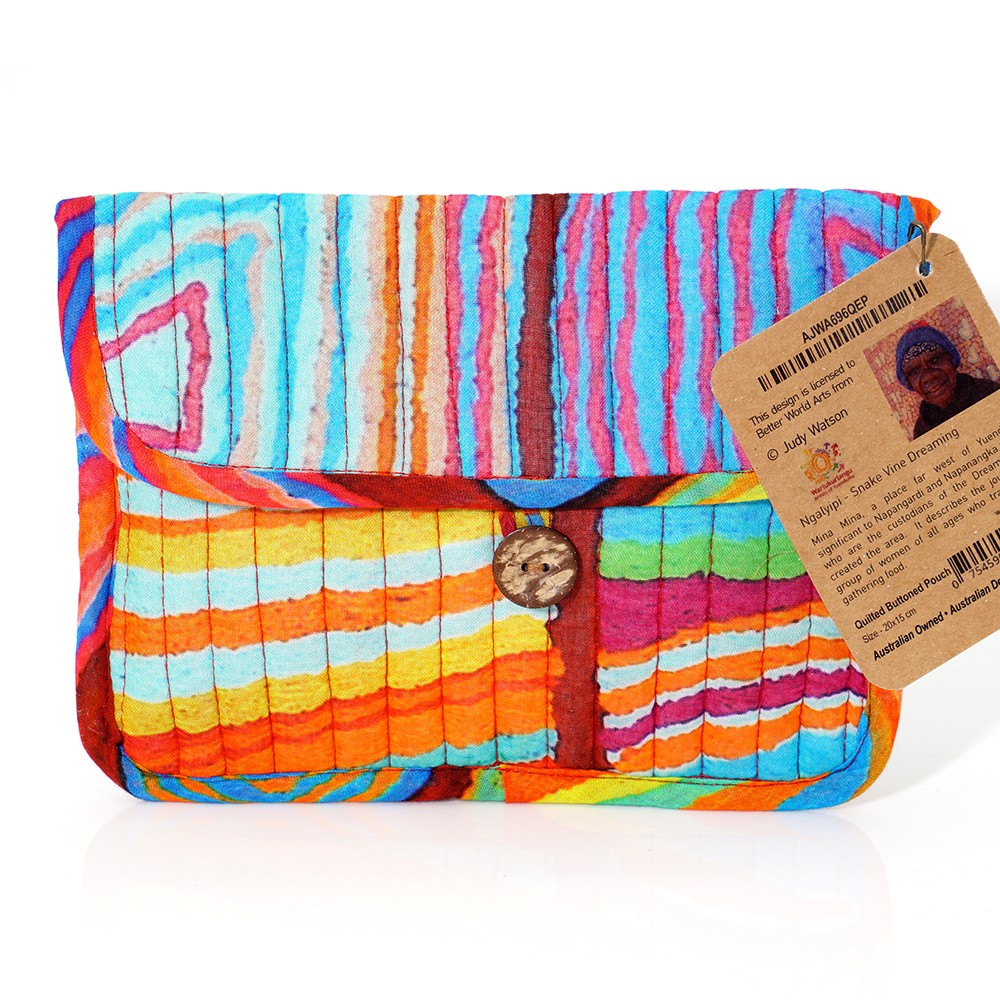 Quilted Buttoned Pouch 20.5X16CM-JWA696