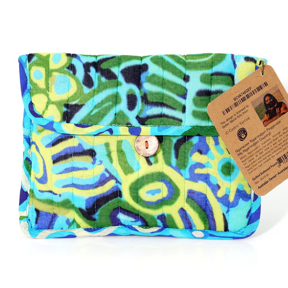 Quilted Buttoned Pouch 20.5X16CM-CVA748