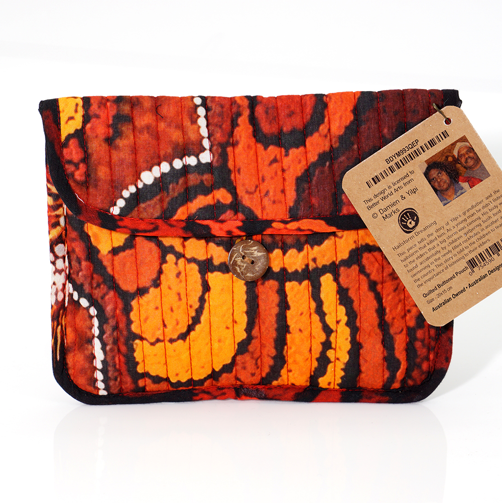 Quilted Buttoned Pouch 20.5X16CM-DYM993