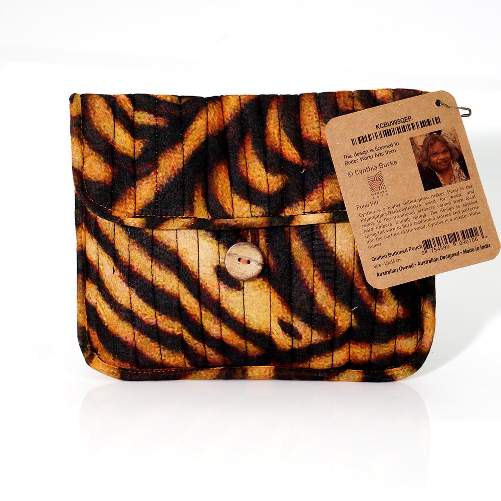 Quilted Buttoned Pouch 20.5X16CM-CBU905